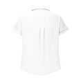 thumbnail image 3 of TODOZO Linen Button Down Shirt Women Casual Cotton Blouse Loose Fit Work Gauze Tops Summer Shirts for Women Cotton Short Sleeve Tunic Tops Button Down Casual Blouses Plus Size Cute T Shirts 2025, 3 of 5