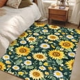 thumbnail image 4 of Yellow Green 4x6 Area Rugs for Living Room, Sunflower Daisy Watercolor Flower Farm Country Non Slip Floor Mat Washable Low-Profile Indoor Carpet for Bedroom, Dining Room, Bathroom, 4 of 9
