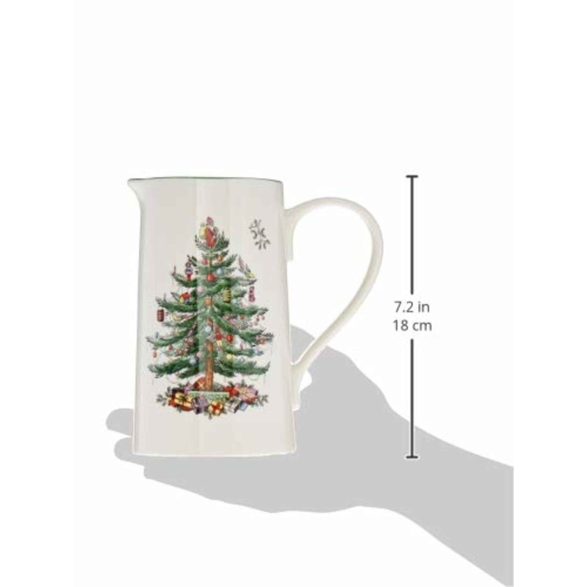 Spode Christmas Tree 32 Oz Porcelain Jug - Festive Holiday Kitchenware for Milk, Cream, Juice - Collectible & Elegant Tableware for Christmas Celebrations - Rustic Ceramic & Vintage Water Pitcher