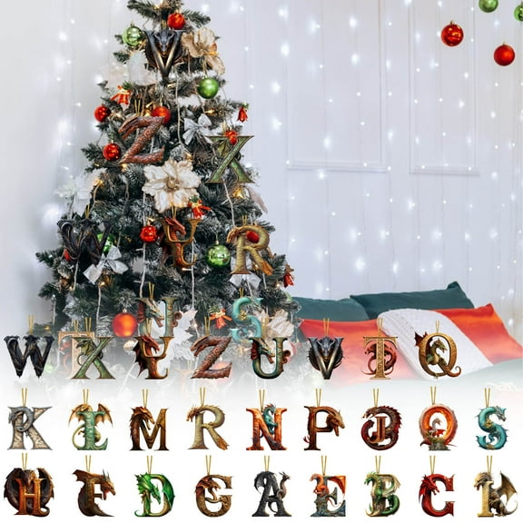 Kcavykas Christmas Decorations Christmas Alphabet Decoration Dragons Pendant Alphabet Christmas Decoration Dragons Christmas Decoration Of The Day On-Trend Low Spend