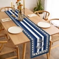 thumbnail image 3 of Table Runner 72 Inches Long for Kitchen Dining, Navy Blue Anchor Dresser Scarf Farmhouse, Dining Table Decorations for Wedding/Parties, Nautical Summer Beach Coastal Ocean 14 x 72 In, 3 of 8