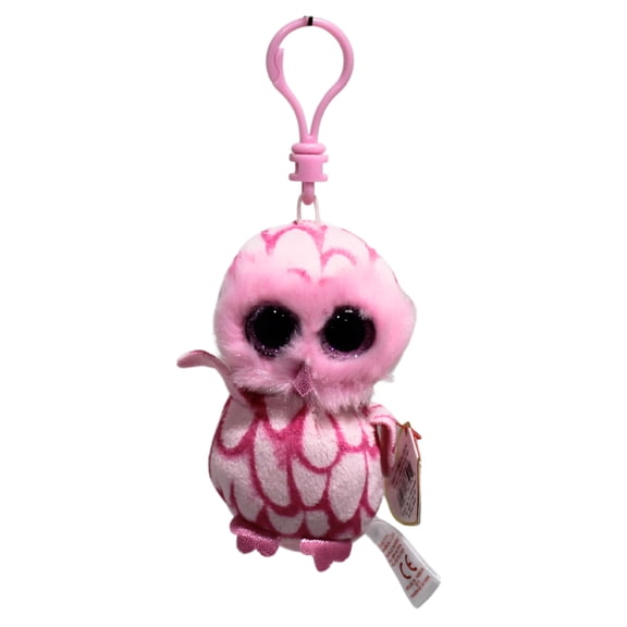 Pink Owl Beanie Boo Clip - Stuffed Animal by Ty (36594)