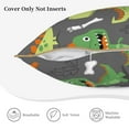 thumbnail image 5 of Kll Cartoon Dinosaurs Decorative Throw Pillow Covers Velvet Soft For Couch Sofa Bedroom Living Room Outdoor -16"X16", 5 of 8