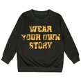 thumbnail image 4 of XAOFW Girls Hoodies Casual Letter Print Long Sleeve Hooded Sweatshirts Soft Cozy Fashion Pullover For Kids Comfortable Tops 3-4 Years, 4 of 5