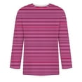 thumbnail image 4 of M-5X Mens Big & Tall T Shirts Plus Size 3/4 Sleeve Crewneck Tshirts Shirt Casual Stripe Printed Pullover Breathable Going-Out Workout Tees Tops, 4 of 4