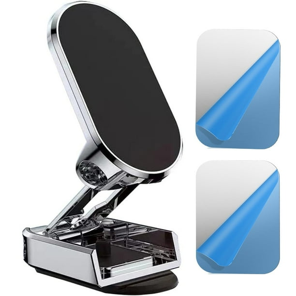 Soporte magnético de Metal para teléfono móvil de coche, soporte magnético plegable para teléfono móvil, soporte para GPS para iPhone y Xiaomi, montaje giratorio de 360 °