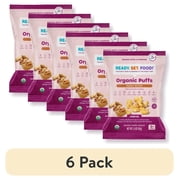 (6 pack) Ready, Set, Food! Organic Peanut Butter Baby Puffs with 9 Top Allergens, Baby & Toddler Food