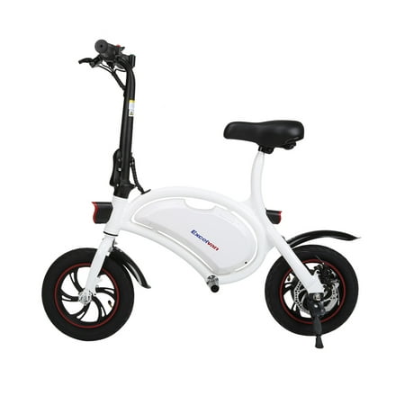 Folding Electric Bike Excelvan Collapsible Bicycle With Cruise Mode LED Headlight Backlight Durable Tire