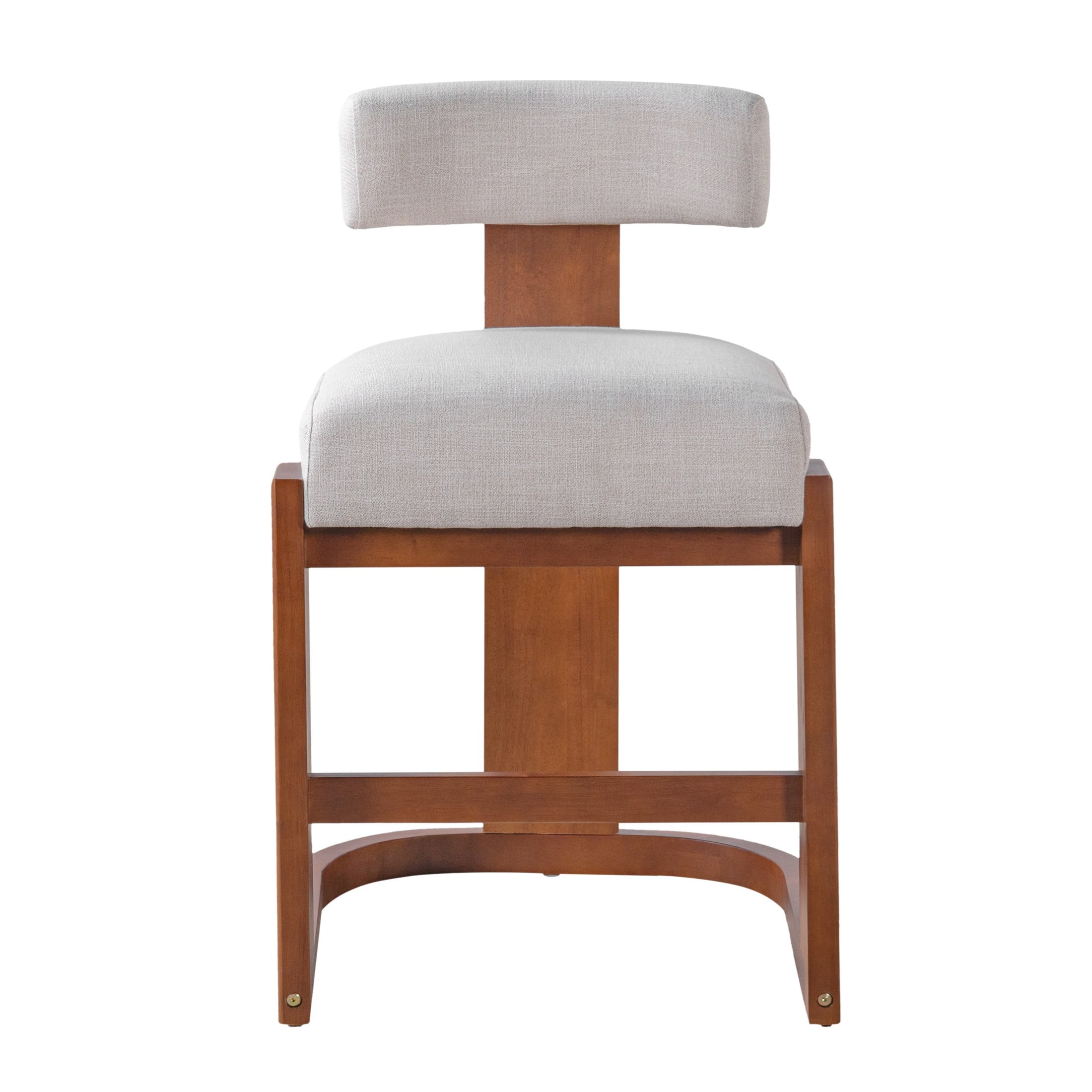 Christopher Knight Home Upholstered Counter Height Bar Stools, Wood Frame, Espresso+Beige, Set of 2