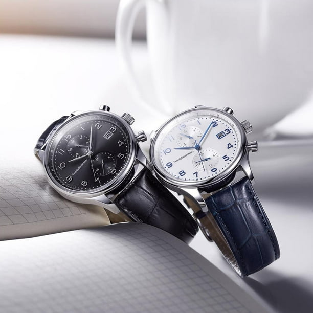 Xiaomi TwentySeventeen Light Business Quartz Watch Time zone Calendar Sapphire Surface Genuine Leather Stainless Steel Band Man Women Watches Walmart
