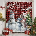 thumbnail image 2 of Shower Curtain 72"W x 72"L Christmas Snowman Xmas Tree Red Plaid Fabric Shower Curtains Set with Hooks Water Repellent Bathroom Curtains Machine Washable Bathroom Accessories, 2 of 9