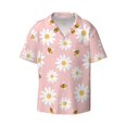 thumbnail image 5 of Daiia Daisy And Bee Men's Linen Shirts Short Sleeve Casual Shirts Button Down Shirt for Men Beach Summer Wedding Shirt-X-Large, 5 of 6