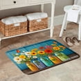 thumbnail image 2 of SPXUBZ Non Slip Flannel Polyester Floor Mat With Colorful Flowers In Jars Design For Bathroom Kitchen Bedroom Decoration 31.5x19.7 inch, 2 of 5