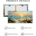 thumbnail image 6 of HFDF Large Canvas Wall Art Prints, Ocean Sunset Landscape Canvas Prints Paintings, Coastal Daisy Paintings Decor, Seaside Wildflowers Wall Decor for Bedroom Living Room Dining Room 10x8inch Framed, 6 of 7