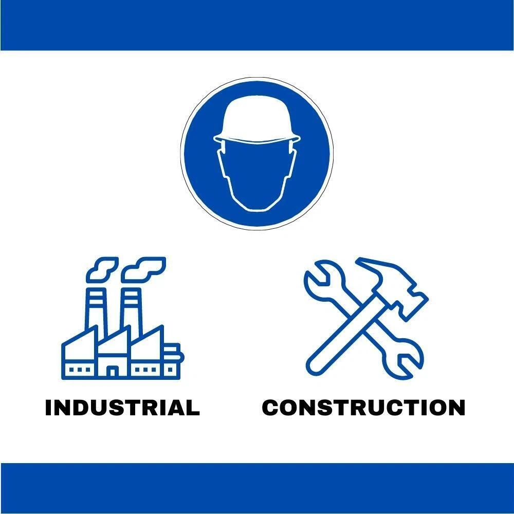 MMBM (HDPE) White Helmet Hard Hat Adjustable 4 Point Ratchet Suspension Safety Construction Work - 1 Each