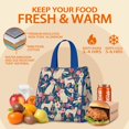 thumbnail image 5 of Golden Retriever and Pioneer Flower Insulated Lunch Bag for Women & Adults,Large Portable Soft Cooler Lunch Bag,Thermal Food Storage Tote with Pearl Cotton,8.66L,8.75x5.75x9.5 Inch, 5 of 6