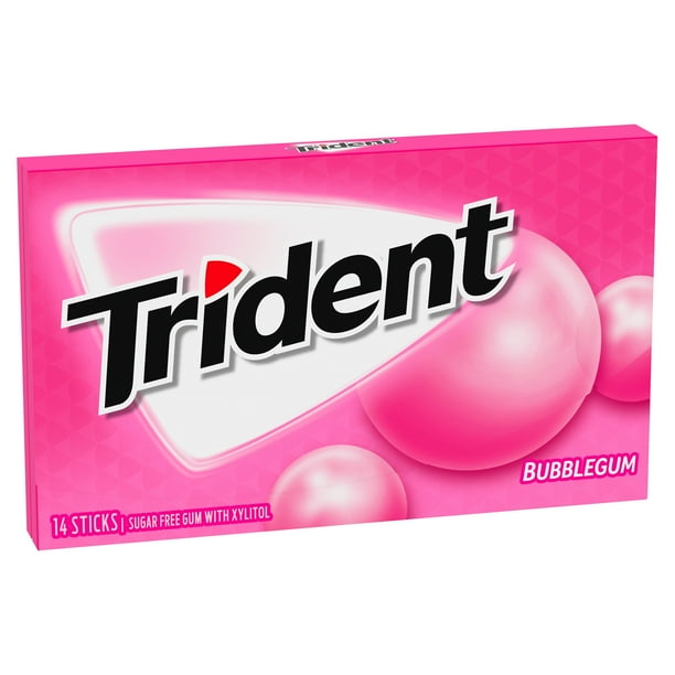 Trident Sugar Free Bubble Gum with Xylitol, 14 count