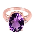 thumbnail image 2 of Mauli Jewels Rings for Women 14x10 MM Amethyst and Diamond Ring 4-prong 10K Rose Gold, 2 of 6
