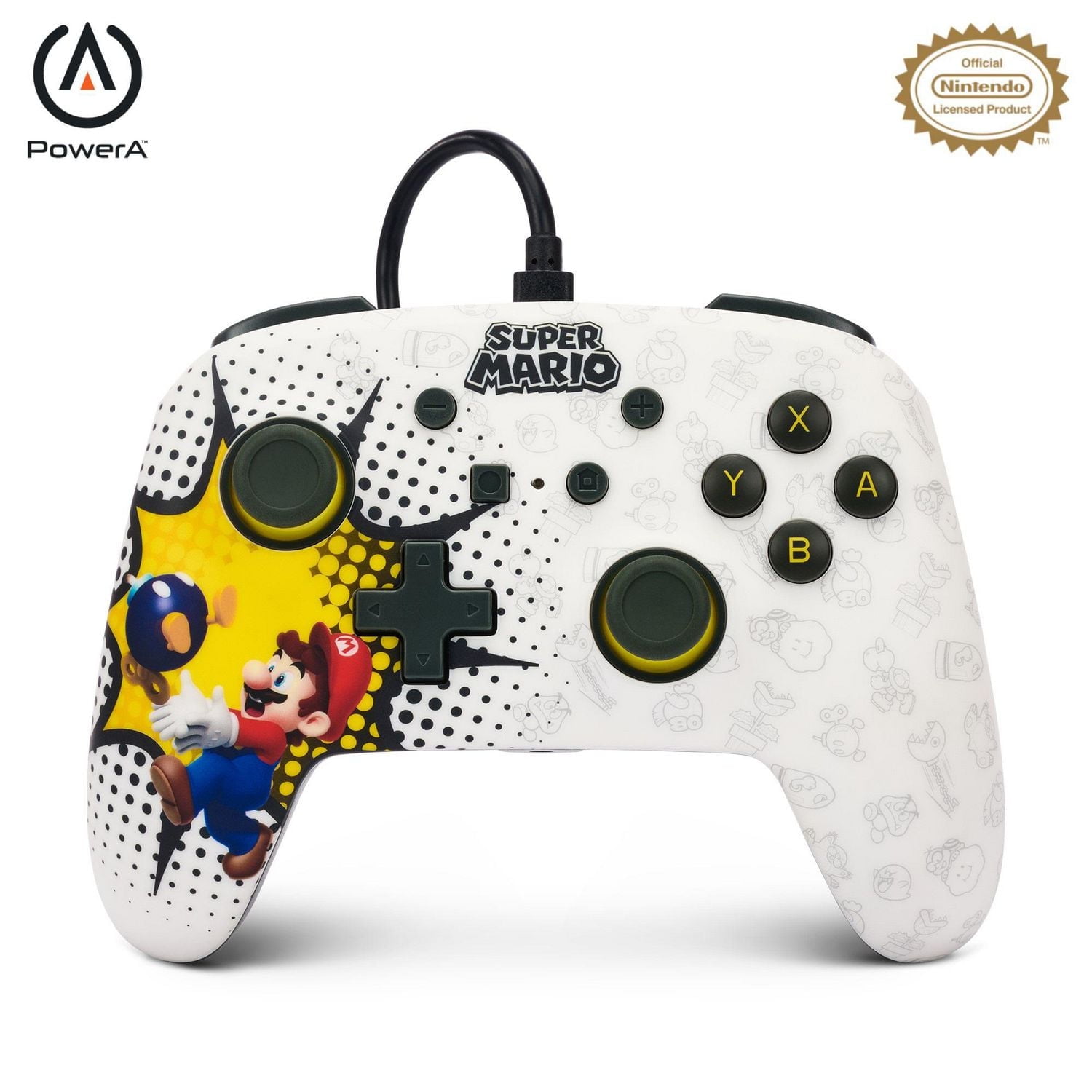 Manette câblée améliorée PowerA pour Nintendo Switch – Bob-omb Blast