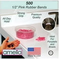 thumbnail image 6 of Amelia Beauty | 1/2in, Pink, Elastic Rubber Band Pony Tail Holders | Made in USA, Ideal for Ponytails, Braids, Twists, Dreadlocks, Styling Accessories for Women, Men and Girls | 500 Pack, 6 of 6