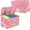 Pink, variant on Fireproof Document Box with Lock, File Storage Organizer with Mesh Pockets, Collapsible Portable File Box Home Office Safe Filing Cabinet with Handle for Hanging Letter/Legal Folder, Blue