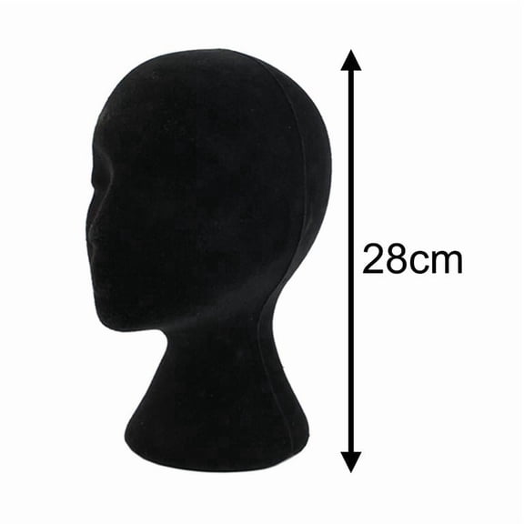 Black Foam Female Mannequin Head, Pro-Grade Lightweight and Sturdy, High-Quality Foam Built to Last, for Hairstyle Styling Art Model Clothing Store Showroom Display
