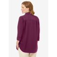 thumbnail image 2 of Woman Within Plus Size No Iron Three-Quarter Sleeve Peachskin Shirt, 2 of 6