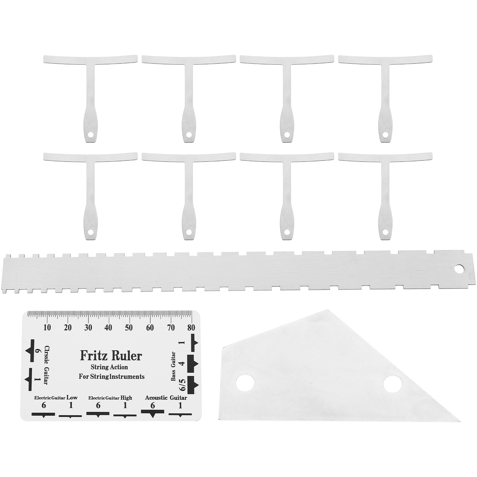 Raindrops 12pcs Guitar Luthier Tools Guitar Radius Gauge String Action Ruler Straight Edges Ruler Fret Rocker Set