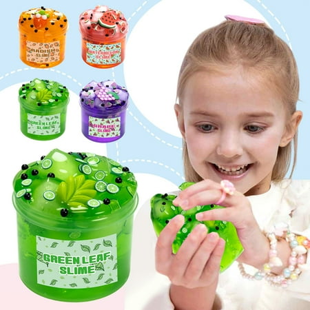 kttectoa Toys 70ml Fruit Crystal Mud Colored Slimes Clay Toy DIY Noodles Handmade Sensory Play 1.96×1.65×1.65in 75g Stress Relief Craft for Boys Girls Gift Christmas Gifts