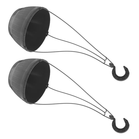 HOMEMAXS Self-Watering Hanging Planters - 2pcs Plastic Hanging Flower Pots Wall Flower Basket Hanging Flower Pot Wicker Ceiling Plant Pot for Garden Plant Hanger