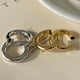 thumbnail image 1 of Pendientes de plata de ley S925 estilo francés Pendientes de aro exagerados en forma de C de metal estilo frío Pendientes sencillos para mujer, 1 of 5