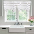 thumbnail image 4 of White Wood Grain Balloon Curtains for Bedroom/Front Door/Bathroom, Vintage Farmhouse Wooden Board Tie Up Curtains 63 Inch Length Light Filtering Kitchen Curtains Shades for Windows 46"x63", 4 of 8