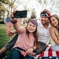 thumbnail image 2 of HomeDM Independence Day Red White and Blue Patriotic American Flag Tie Headband USA 4th of July Headband Hair Acessories Cloth Elastic Yoga Hair Bandana Patriotic Headbands, 2 of 8