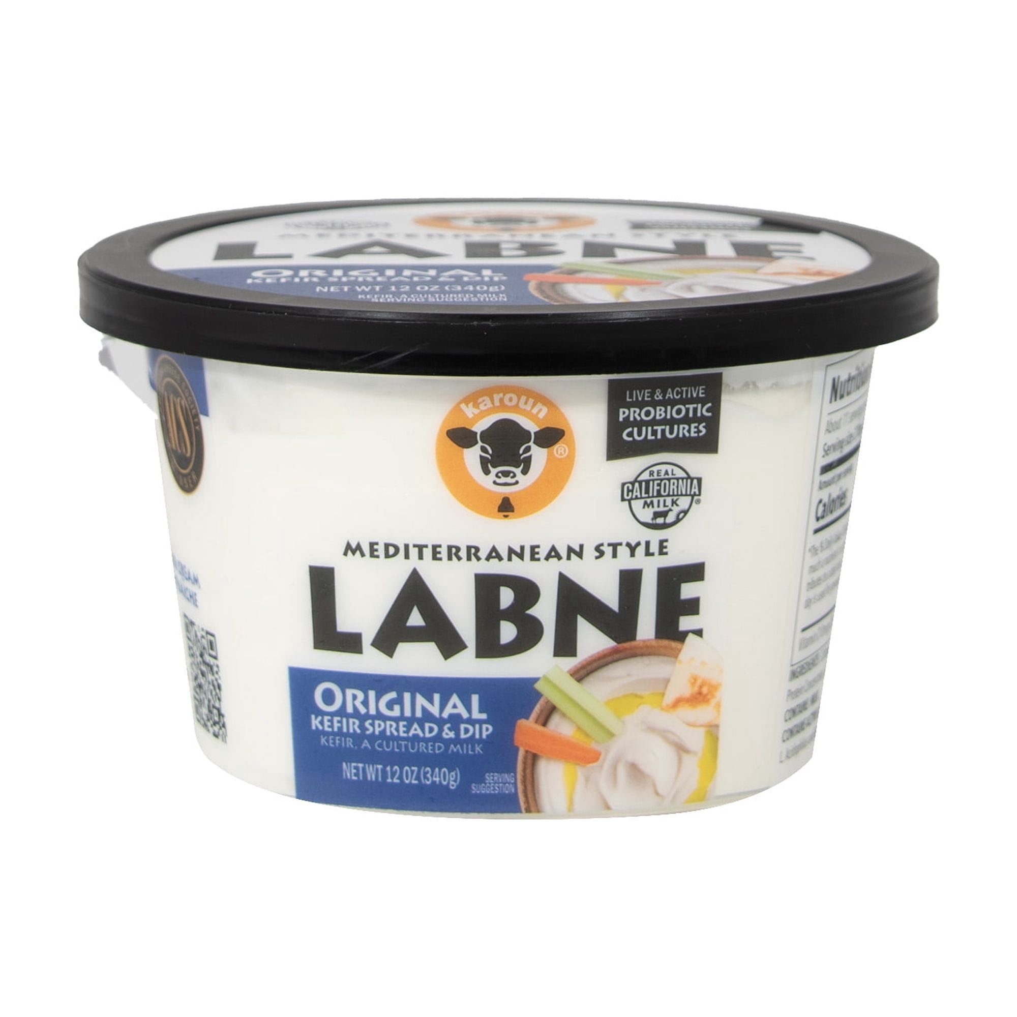 Karoun Dairies Labne Original Mediterranean Kefir Spread & Dip, 12 oz, Gluten-Free, No rbST
