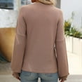thumbnail image 6 of BLVB Women's Knitted Tops Trendy Ribbed Crewneck Ruffle Long Sleeve Shirts Casual Fall Going out Blouse, 6 of 7