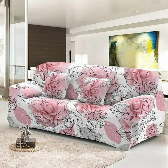Elastic Sofa Cover For Living Room Stretch Combination Slipcovers Flowers Printed Sectional Couch Covers 1/2/3/4 Seater