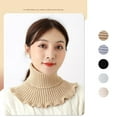 thumbnail image 4 of DAGESVGI Warm Knitted Fake Collar for Women Turtleneck Ribbed Knitted False Collar Ruffles Detachable High Collar Scarf Wrap, 4 of 9
