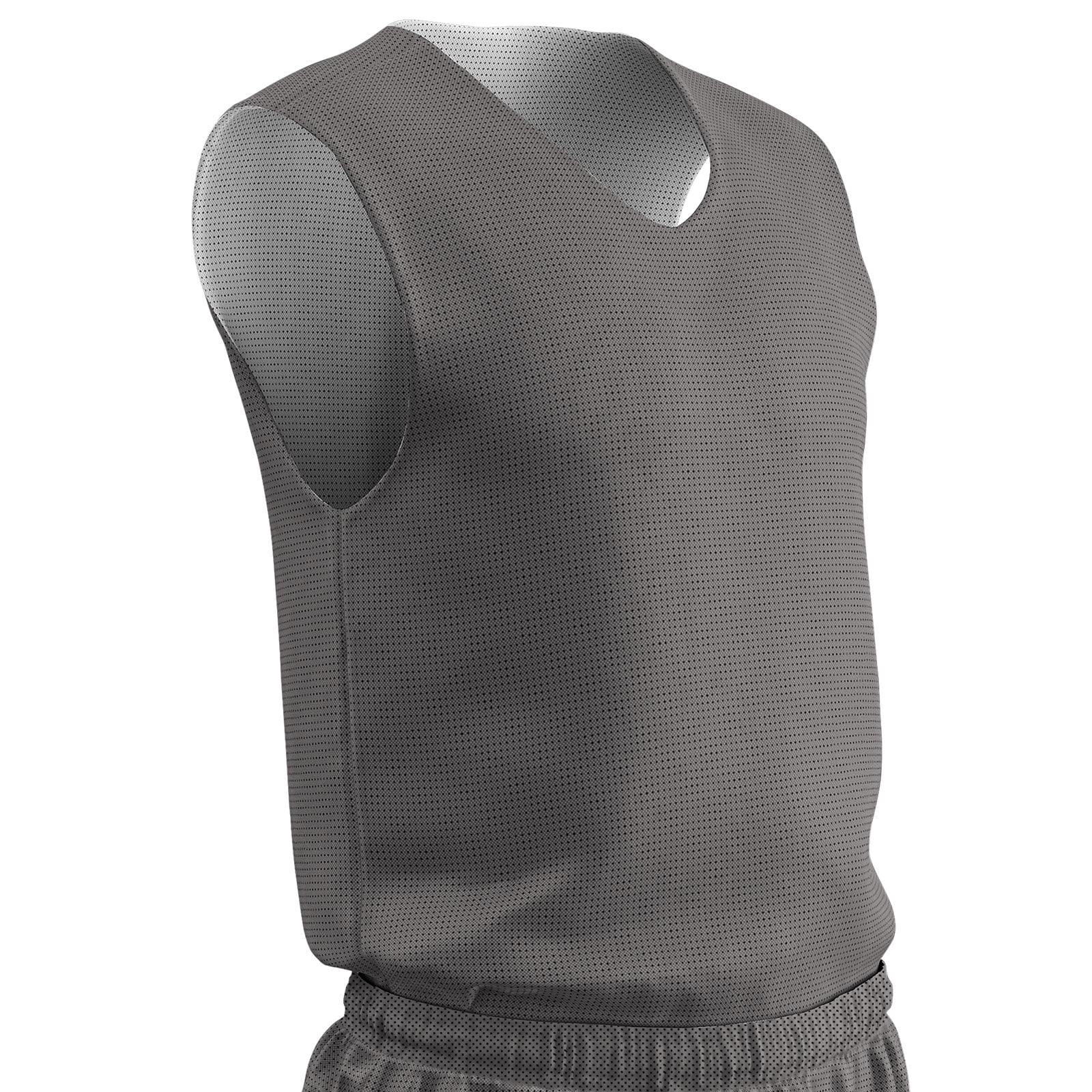 Zone Reversible Basketball Jersey, Youth Small, Charcoal Grey and White