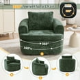 thumbnail image 3 of Harper & Bright Designs Swivel Accent Chair, Small Chenille Barrel Chair with Dual-layer Cushion, Round Armchair Single Sofa Chair for Living Room, Green, 3 of 17