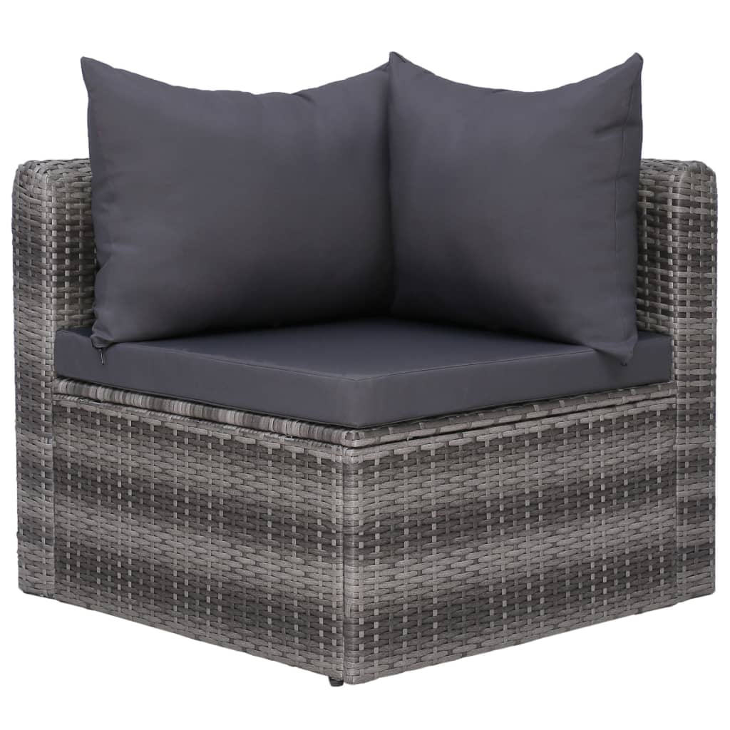 Kepooman Outdoor Patio Rattan Sectional Sofa Set with Cushions & Pillows, Set of 6, Grey Kepooman Outdoor Patio Rattan Sectional Sofa Set with Cushions & Pillows, Set of 6, Grey