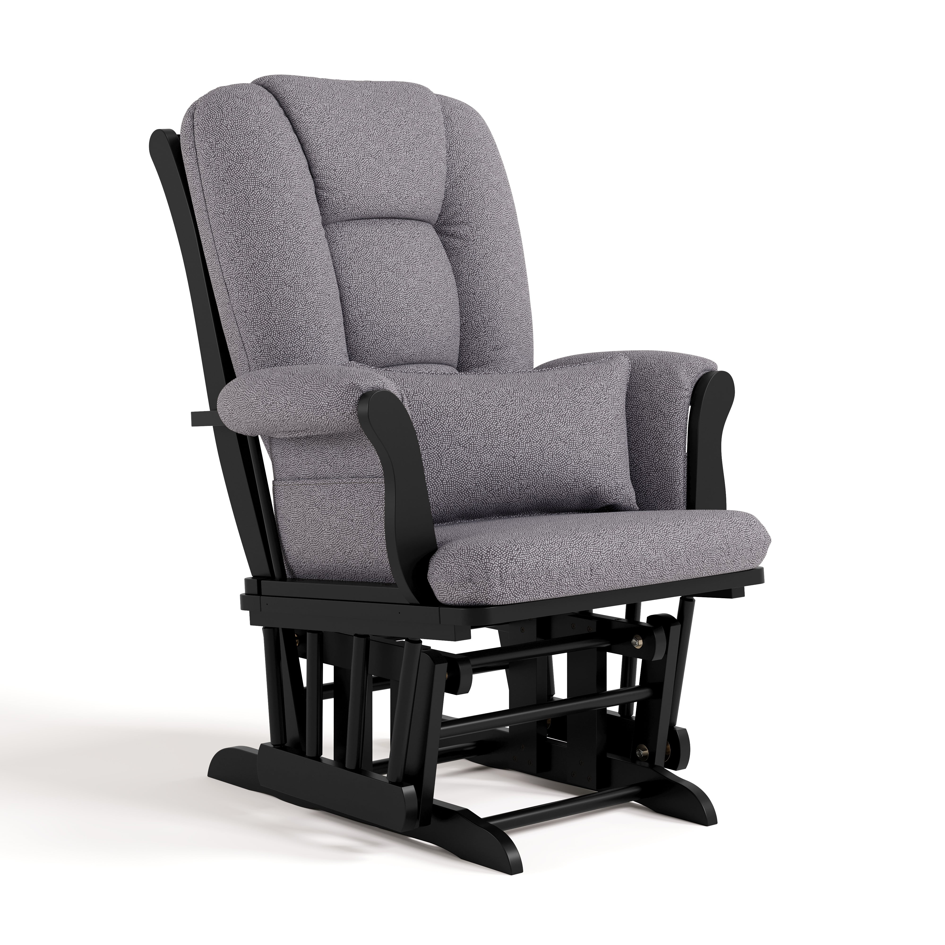 Storkcraft Tuscany Infant Nursery Glider & Ottoman Black with Gray Swirl