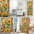 thumbnail image 6 of Sunflower Leaves Fabric Shower Curtain Floral Plant Wood Grain Washable Shower Curtains for Bathroom, Waterproof Bath Curtain with Hooks Home Decor 72x72in, 6 of 8