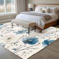 thumbnail image 5 of Rectangle Area Rug 6x9ft,Blue Flower Pastoral Wildflower Washable Carpet Non-Slip Runner Accent Rugs Indoor Floor Mat for Bedroom Living Room Decor,Watercolor Floral Leaves Plant, 5 of 8