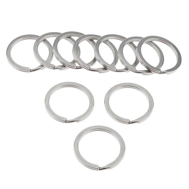 10 piezas de llavero con hebilla de acero inoxidable para correr, gimnasio y deportes. Plata 30mm
