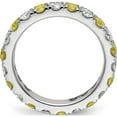 thumbnail image 2 of 14K White Gold Lab Grown Dia Si1/Si2 G H I & Cr Yellow Sapp Eternity B (2 X 3.26) (Size 5.5) Made In India et0050-cys-100-55wlg, 2 of 5