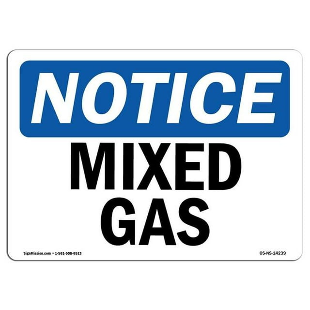 SignMission OS-NS-A-1218-L-14239 12 x 18 Po Panneau d'Avertissement OSHA - Gaz Mélangé