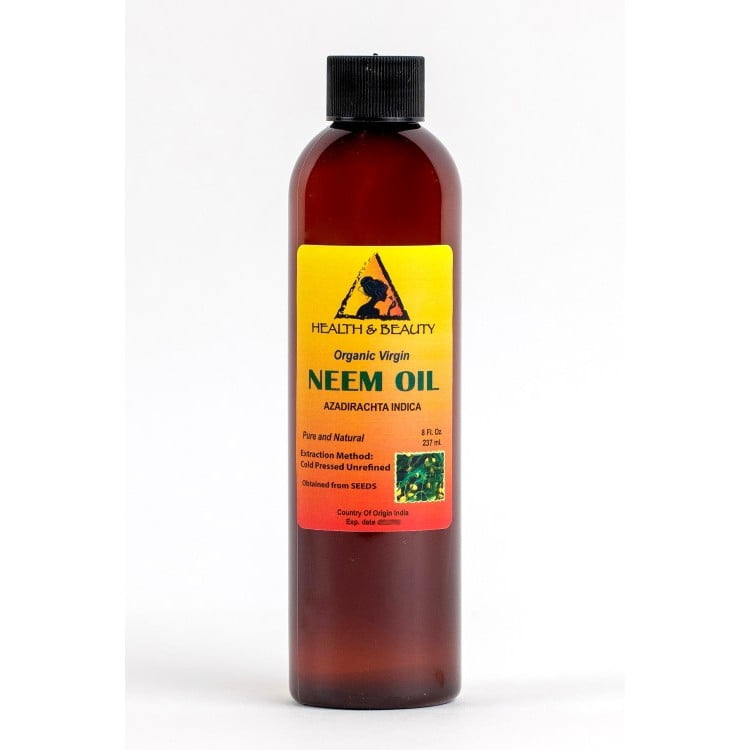 NEEM OIL ORGANIC UNREFINED CONCENTRATE VIRGIN COLD PRESSED RAW PURE by H&B OILS CENTER 8 OZ
