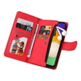 thumbnail image 5 of Dteck Crossbody Wallet Case for Samsung Galaxy A13 5G,Magnetic Leather Card Holder Zipper Wallet Kickstand Heavy Duty Lanyard Strap/Shoulder Strap Cover,Red, 5 of 8