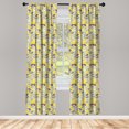thumbnail image 4 of Ambesonne Autumn Window Curtains, Grungy Striped Leaves Art, Each 28" W x 95" L, Earth Yellow Dimgray, 4 of 4