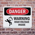 thumbnail image 4 of (2 Pack) Warning High Voltage Inside OSHA Danger Sign 10 Inch X 7 Inch Plastic Sign, Weather Resistant, UV Protected for Workplace, Business, and Construction Site, Made in the USA, 4 of 8